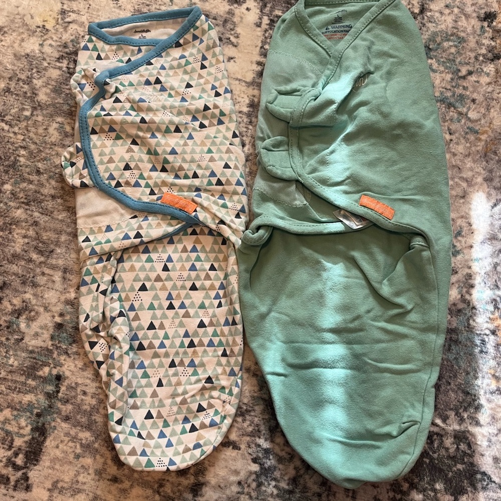SwaddleMe Sleep Sacks in Mint and Triangle Design